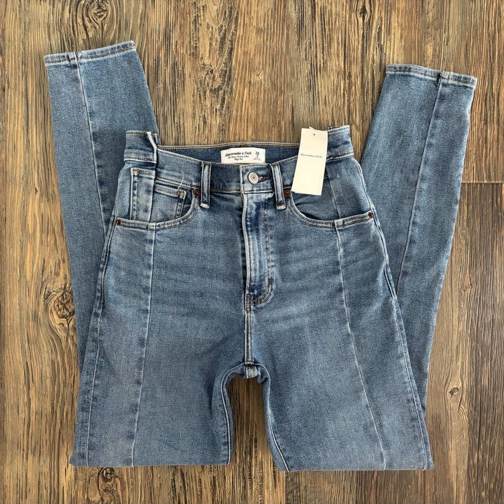 Abercrombie & Fitch Super Skinny Ankle High Rise Jeans Womens 26/2L Blue Denim